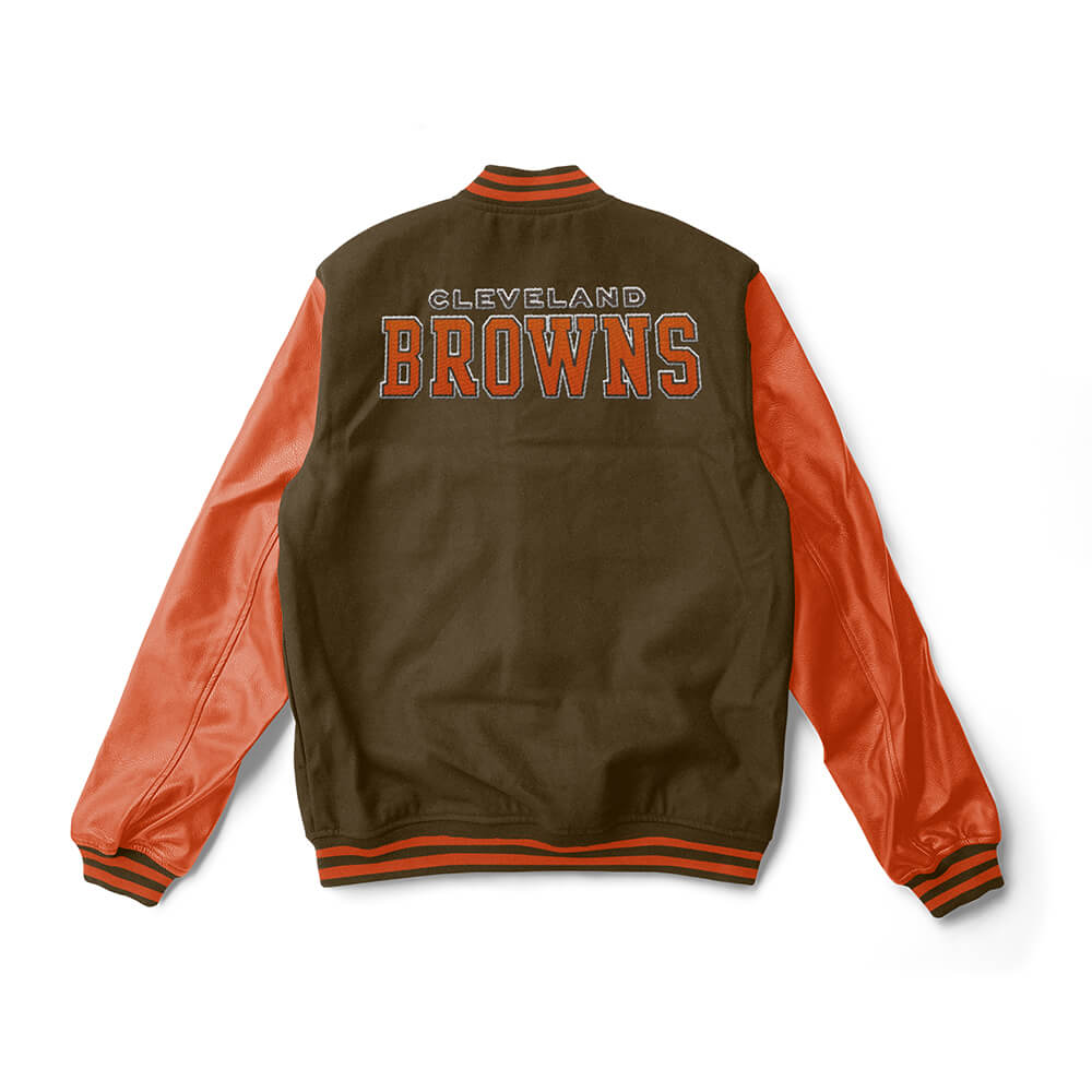 Cleveland Browns Leader Varsity Brown/Orange Satin Jacket