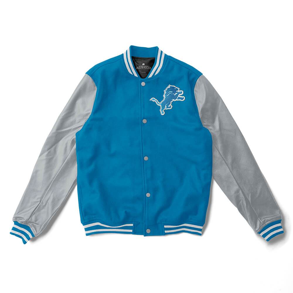 Starter Detroit Lions Black Varsity Satin Full Snap Jacket