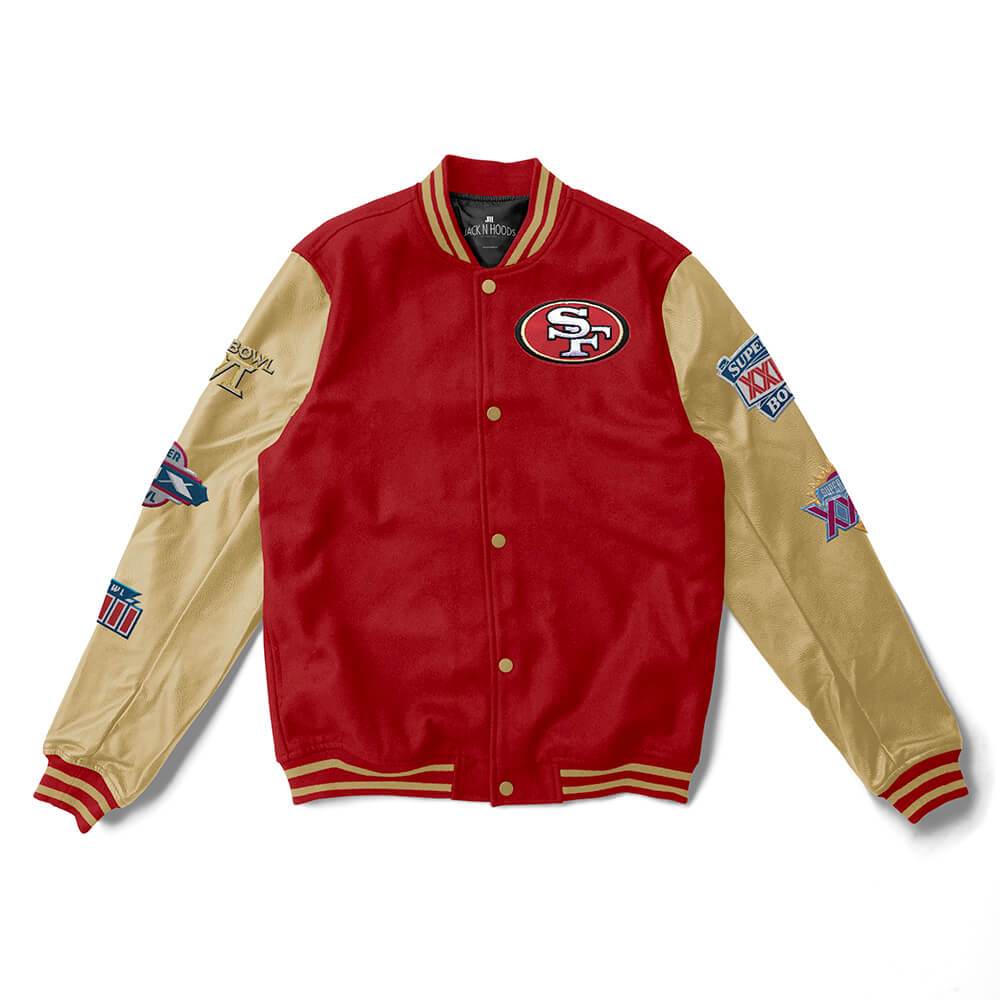 San Francisco 49ers Varsity Jacket – 5X Champions – NFL Letterman Jacket –  Jack N Hoods – Jack n Hoods